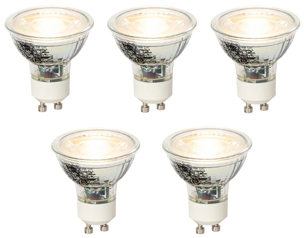 Set di 5 lampadine LED dimmerabili GU10 4W 300lm 2700K