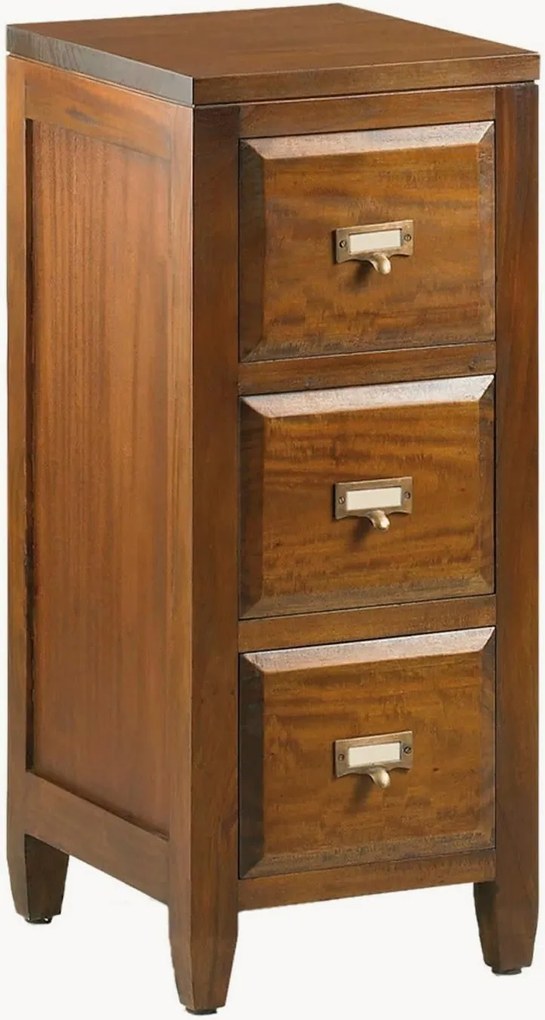 Comodino in legno di mogano fatto a mano con cassetti Flamingo