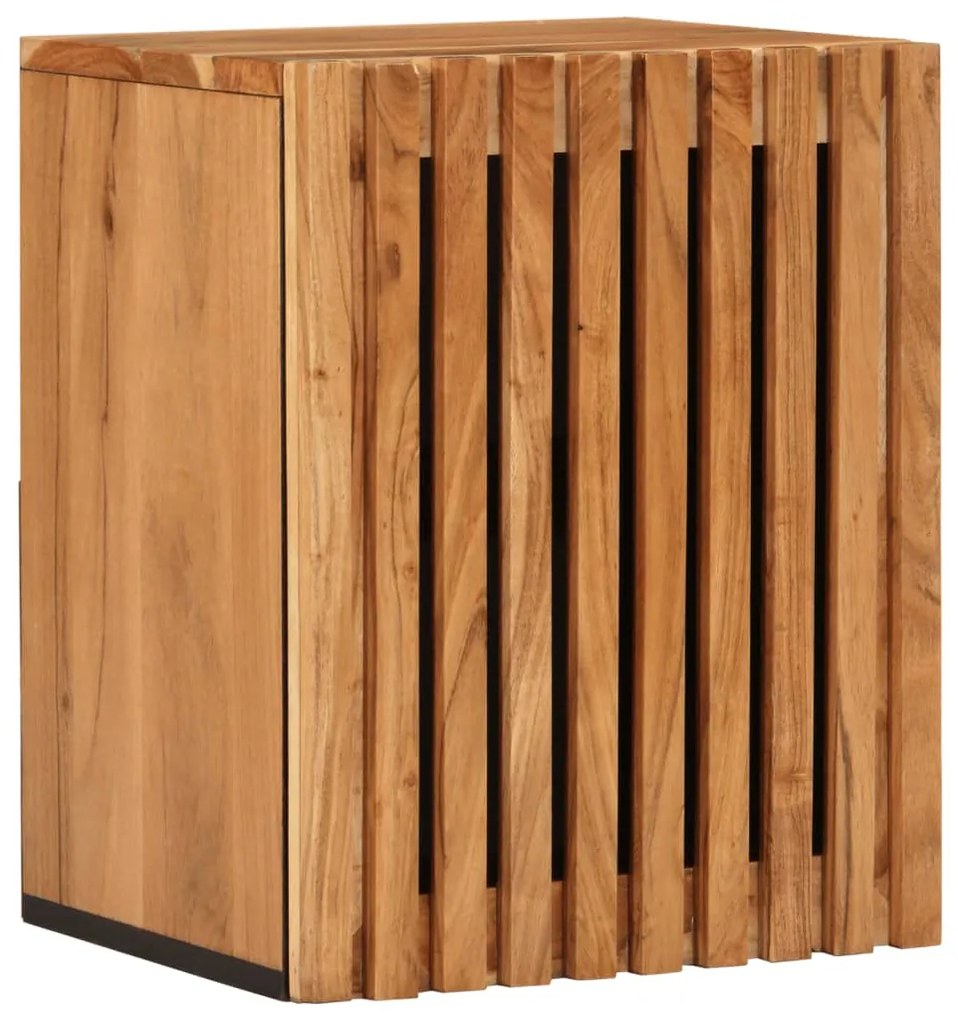 Mobile Da Bagno A Parete 38x34x48cm İn Legno Massello Di Acacia /