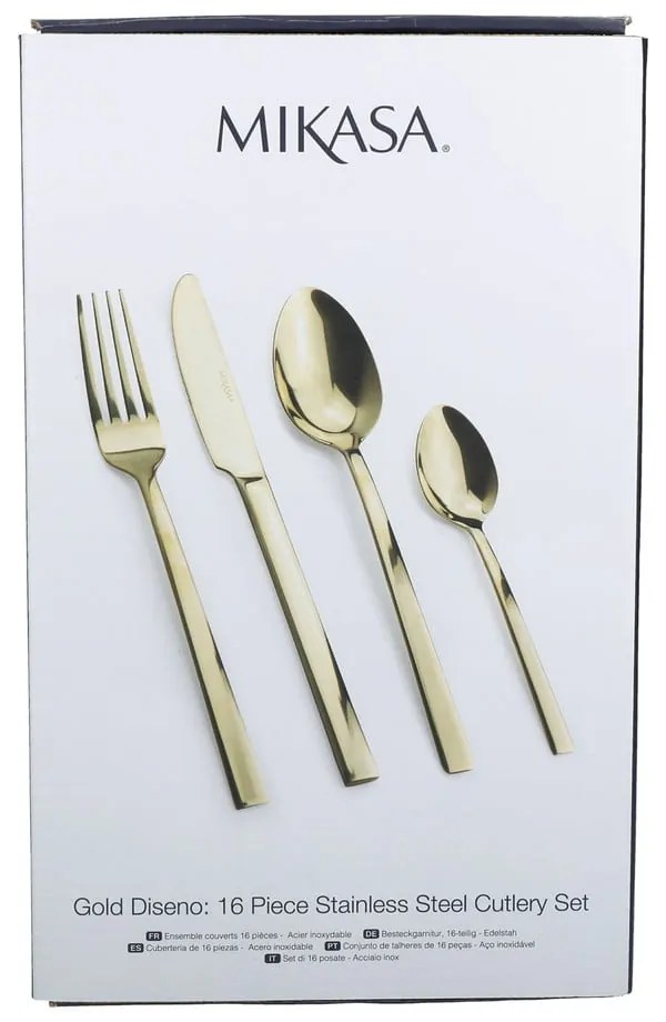 Set di posate in acciaio inossidabile da 16 pezzi in colore oro Mikasa Diseno - Kitchen Craft