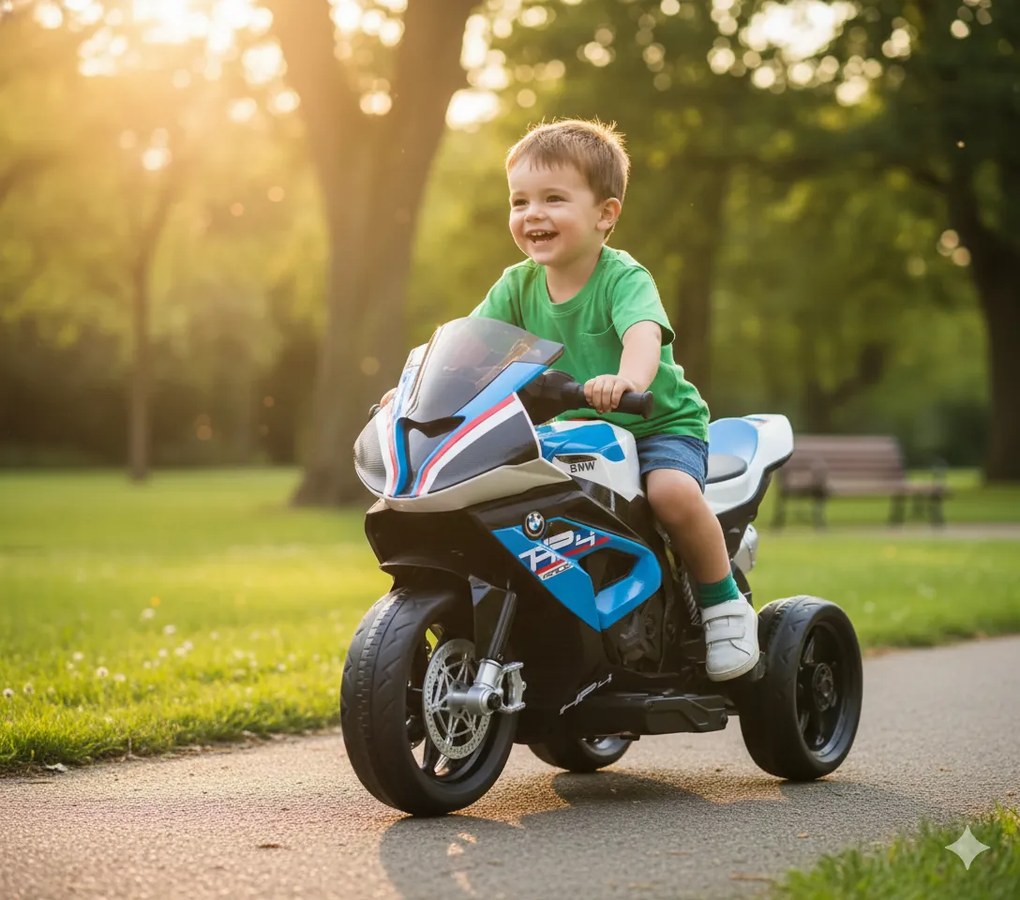 Moto Elettrica per Bambini 12V con Licenza BMW HP4 Sport 3R Blu...