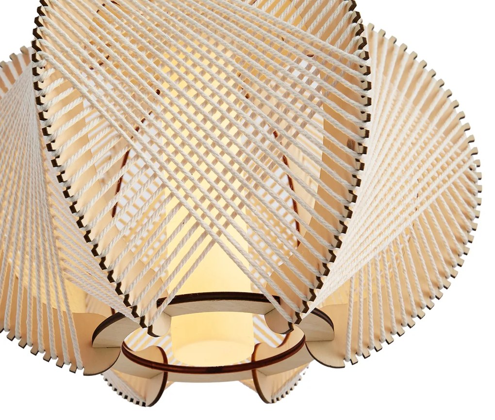 Lampada da terra Japandi beige con paralume - Gertie