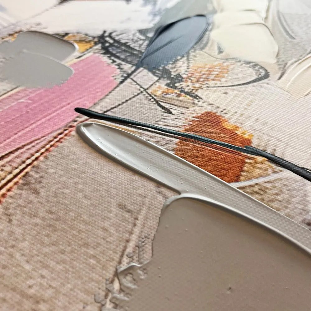 Quadro con elementi dipinti a mano 70x100 cm Cro – Styler