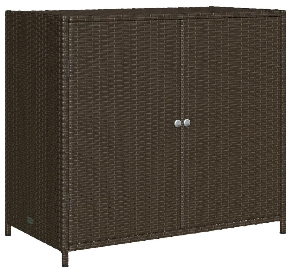 Armadietto portaoggetti giardino marrone 83x45x76 cm polyrattan