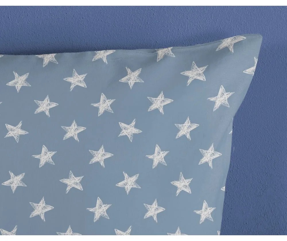 Set copripiumino e federa da bambini blu/beige in cotone per letto singolo 140x200 cm Robo – Good Morning