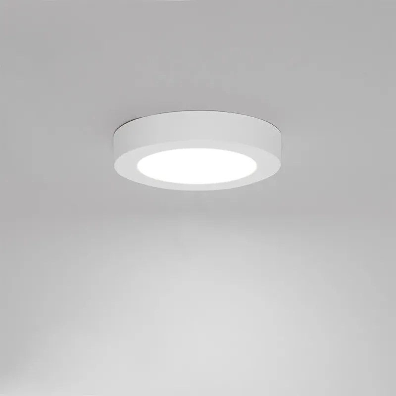 Faretto da superficie o da incasso bianco 14 cm con LED dimmerabile a 3 livelli con interruttore DIP - Trans