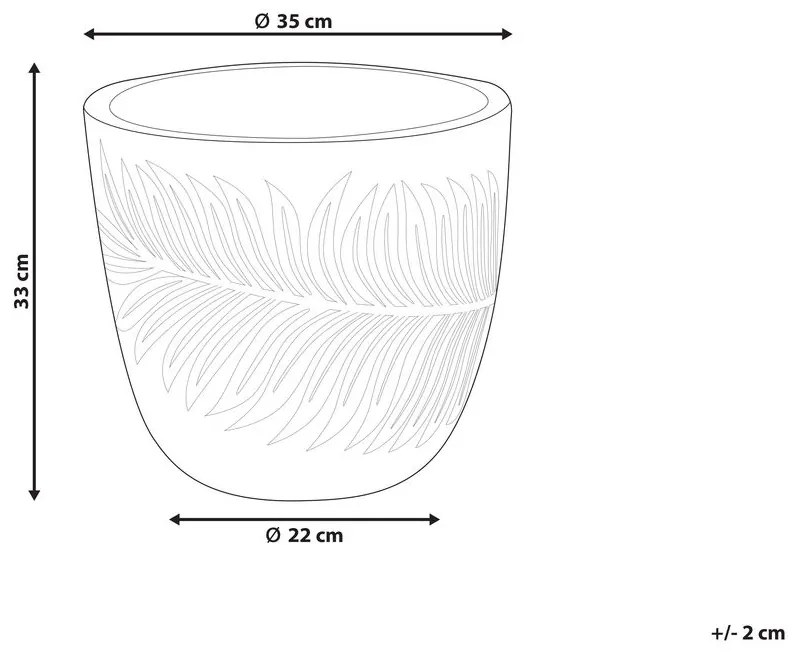 Vaso da fiori argilla grigio 35 x 35 x 33 cm FTERO Beliani