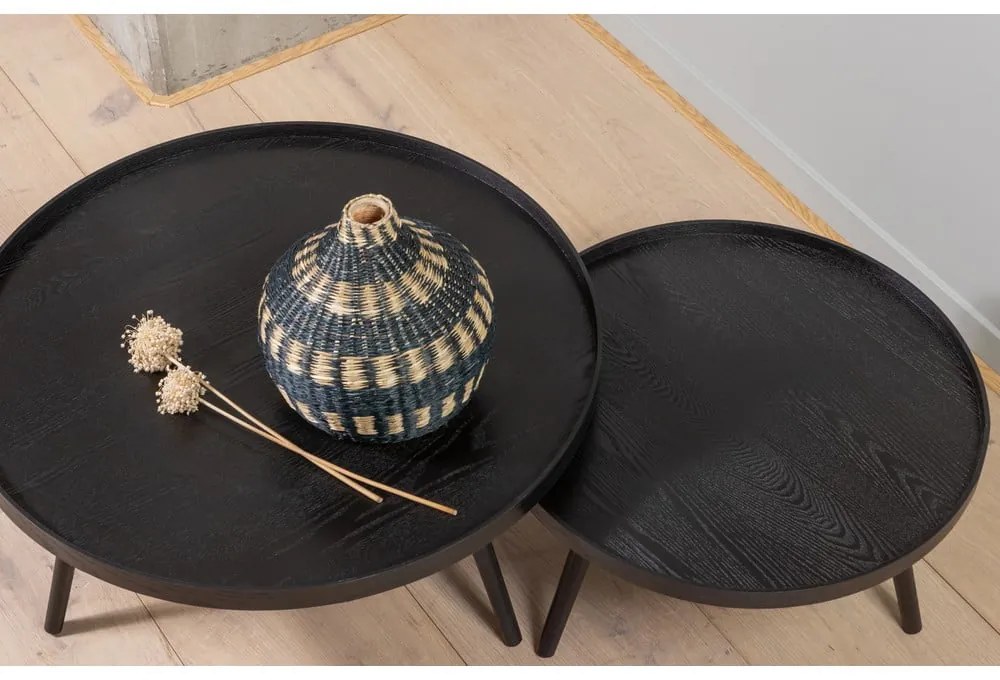 Tavolino nero , Ø 60 cm Mesa - WOOOD