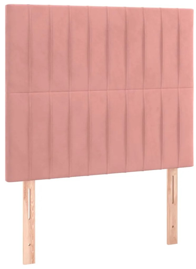 Testiere 2 pz rosa 100x5x78/88 cm in velluto