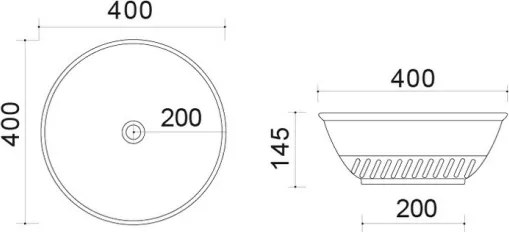 Lavabo da appoggio tondo in ceramica Bianco 40 cm per bagno