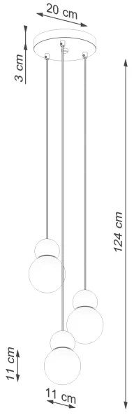 Sollux SL.1391 - Lampadario a sospensione con filo PEKKA 3xG9/8W/230V bianco
