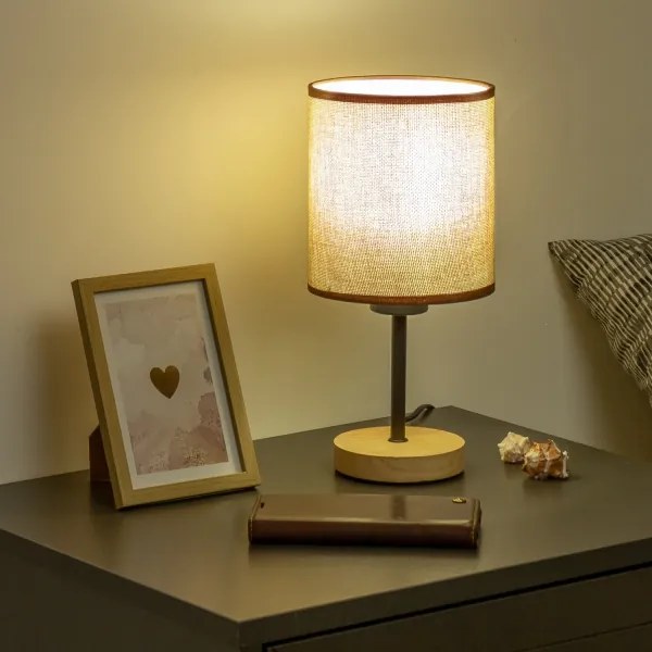 Brilagi - Lampada da tavolo NUBILA WOOD 1xE27/25W/230V quercia/marrone