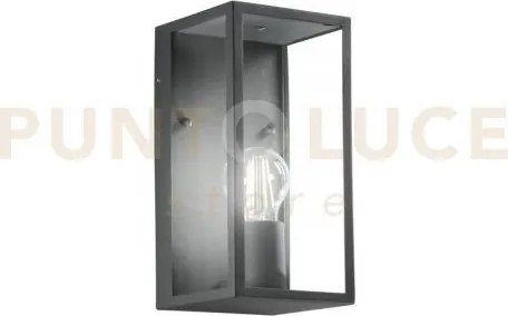 Applique mirage antracite 1 luce attacco e27 ip44 13x13x23cm in met...