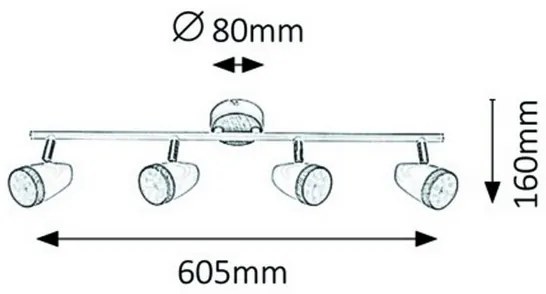 Rabalux 5567 - Faretto LED KAREN 4xLED/4W/230V