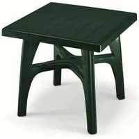 Tavolino Esterno Resina Tavolo Giardino Plastica Verde Bianco Scab 80x80 Colore: Verde