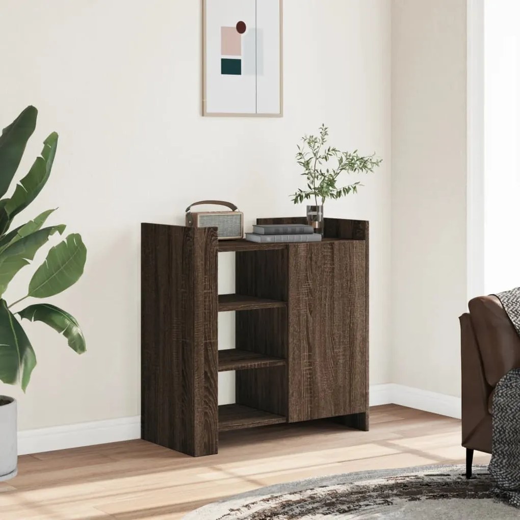 Credenza Rovere Marrone 73,5x35x75 Cm İn Legno Multistrato /