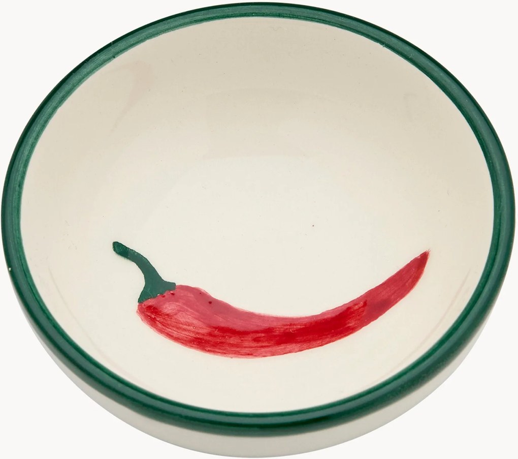 Set di 6 ciotole per snack dipinte a mano Peperoncino
