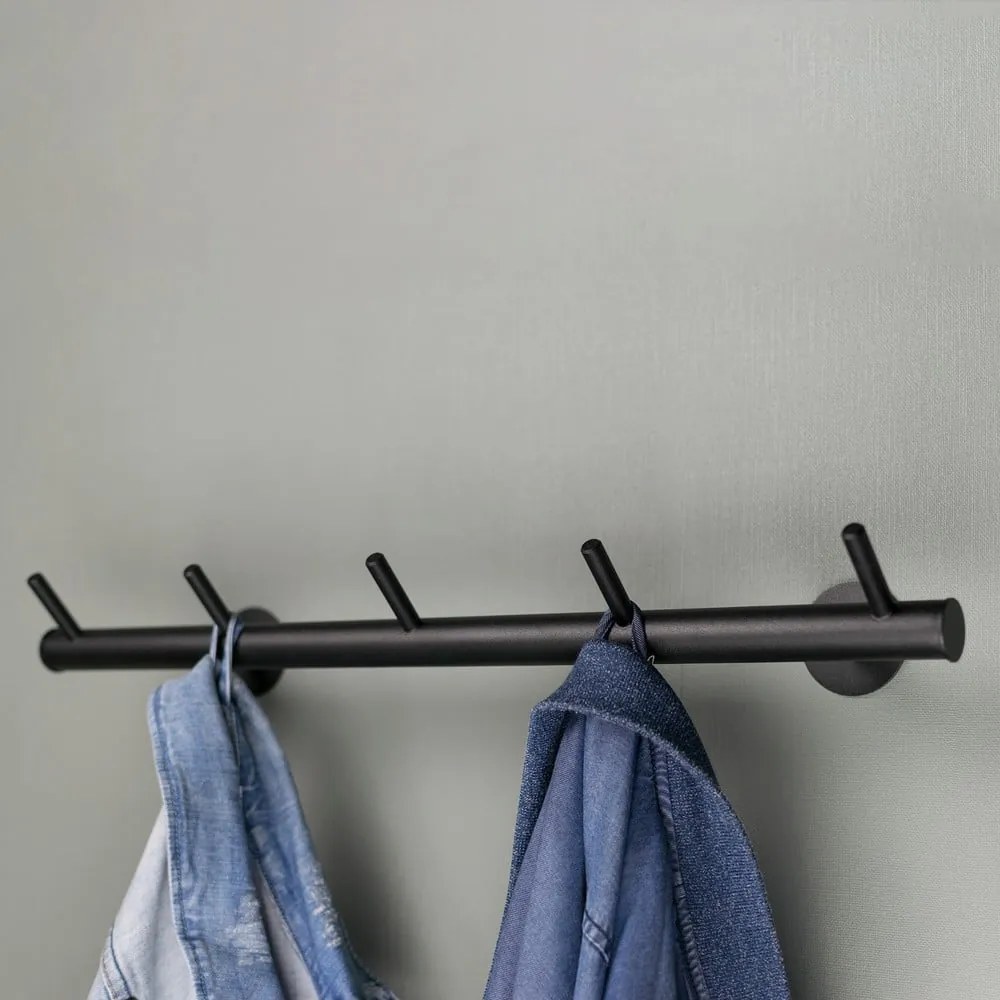 Attaccapanni da parete nero in metallo 55 cm Odin – Spinder Design