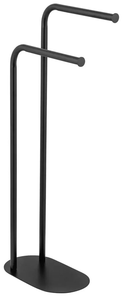 Stand portasciugamani nero in acciaio Levante – Wenko