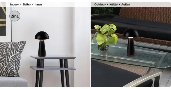 Rabalux 76007 - LED Lampada da tavolo ricaricabile touch dimmerabile ISHTAR 3W/5V 2000mAh IP44