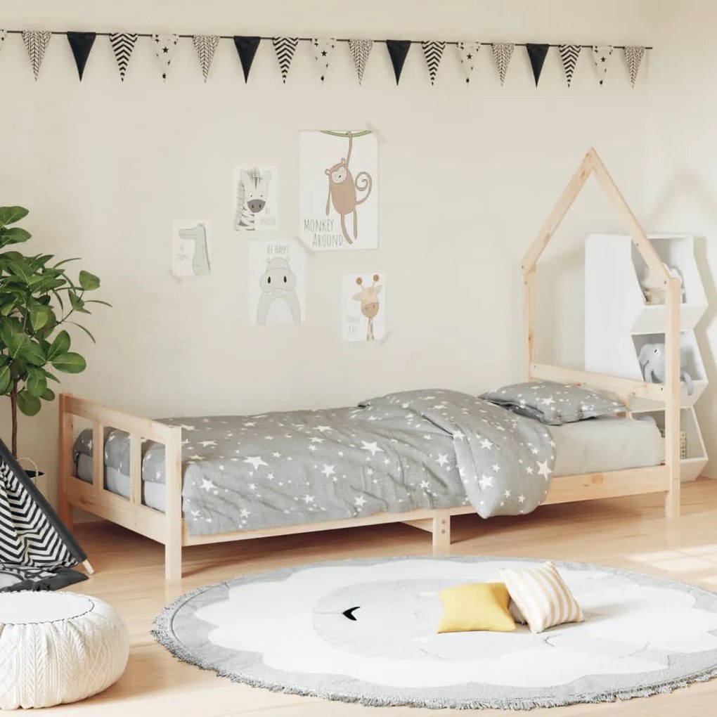 Giroletto Per Bambini 90x190 Cm İn Legno Massello Di Pino /