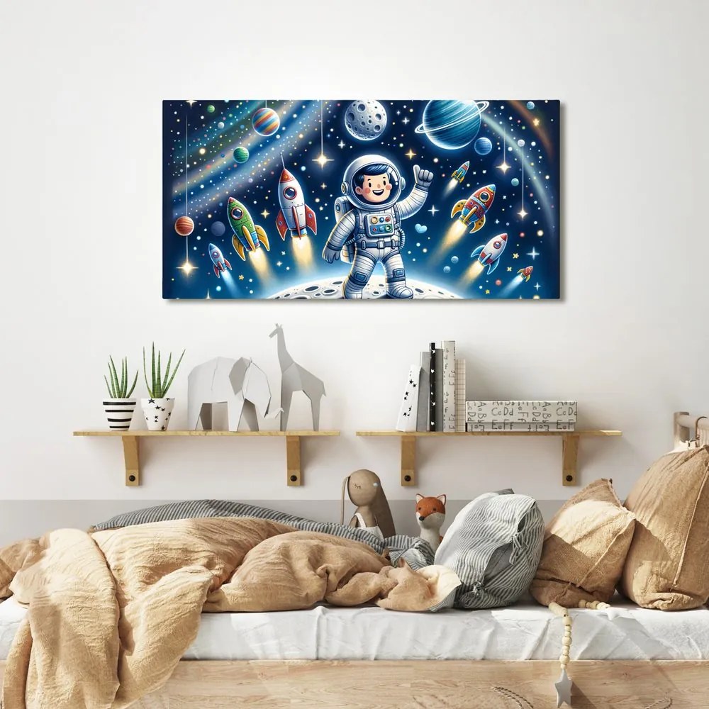 Quadro su tela – Avventura galattica per un piccolo eroe