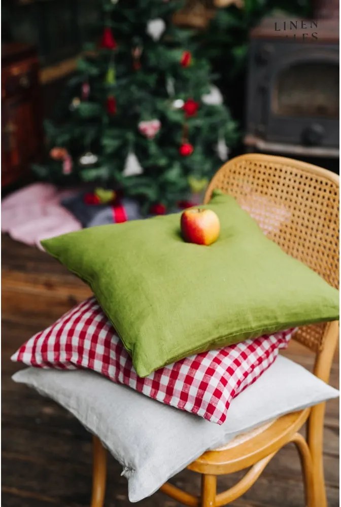 Federa di lino 50x50 cm Red Gingham - Linen Tales