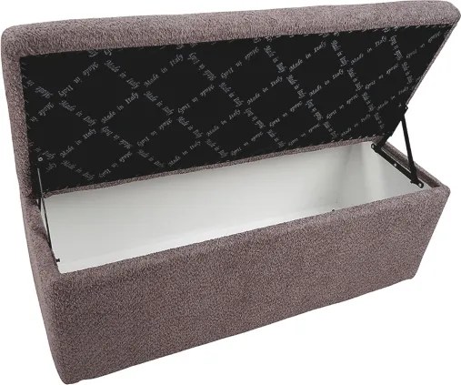 Pouf contenitore 120 cm panca in Tessuto Bouclé Grigio