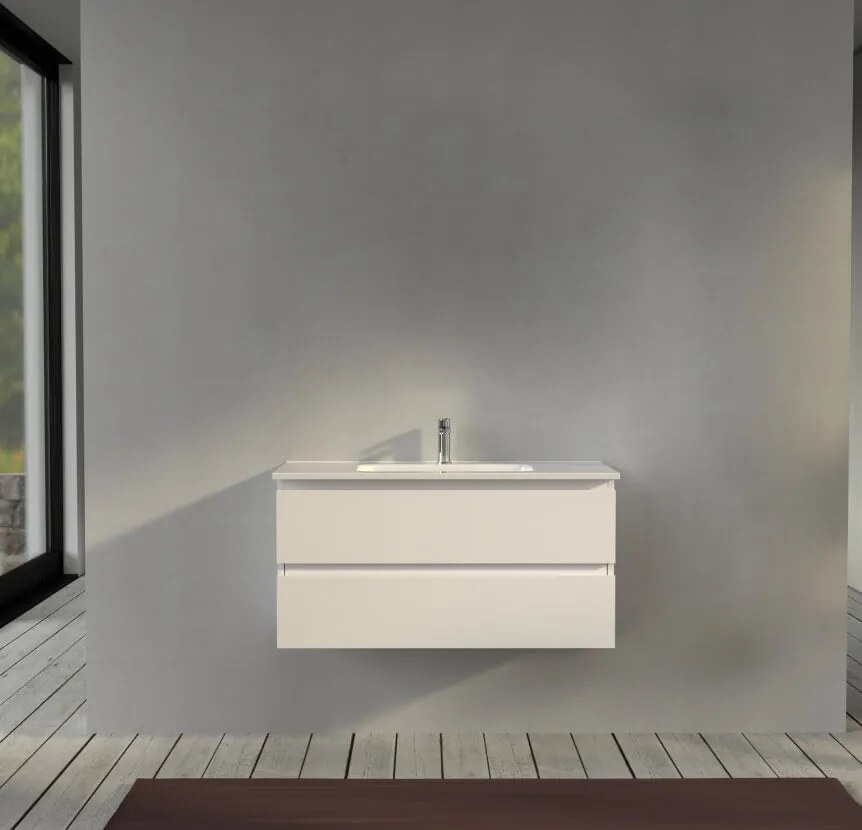 Mobile bagno 100 cm sospeso Bianco opaco - Sofia