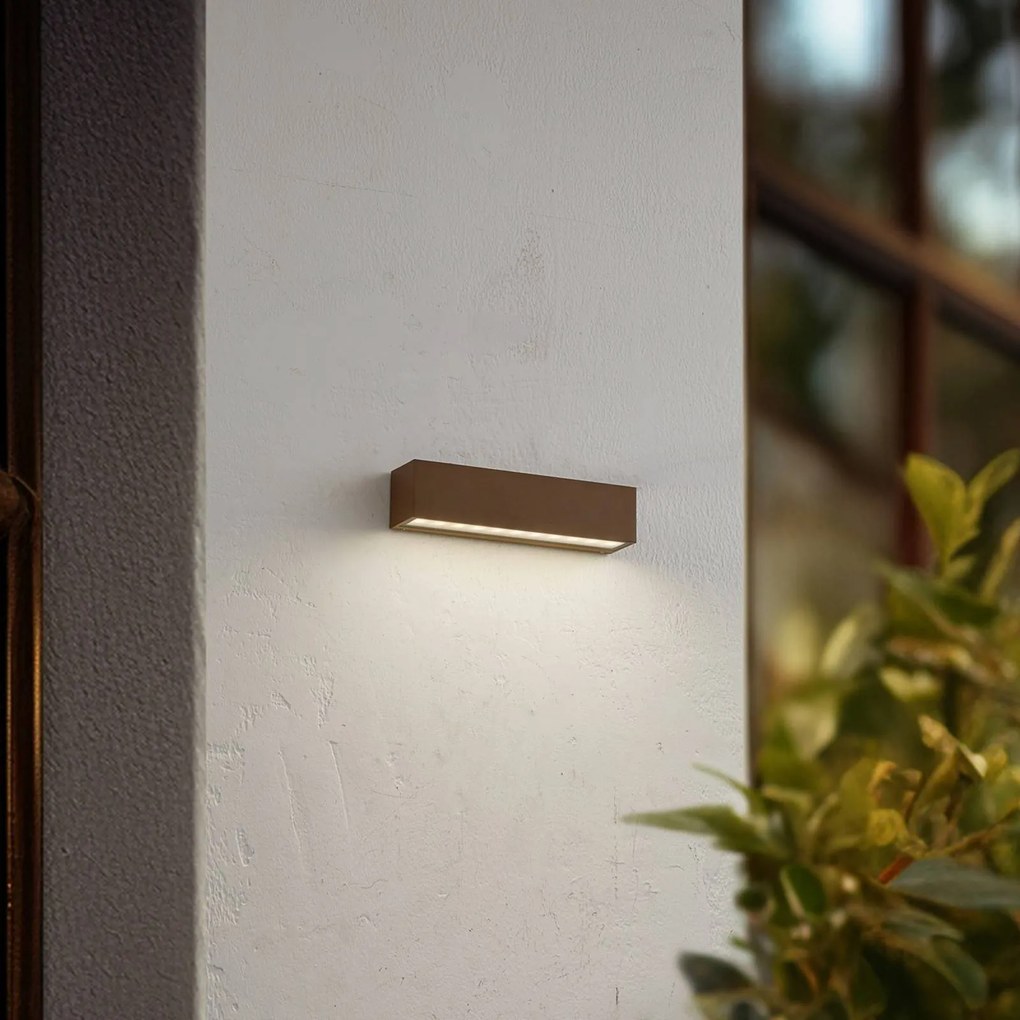 Applique da esterni a LED Lengo Lucande, Marrone / Ruggine, Alluminio, Moderno, Applique LED da esterni