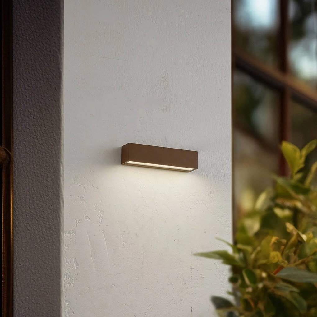 Lucande Applique da esterni LED Lengo, 25 cm, bronzo, 1 luce.