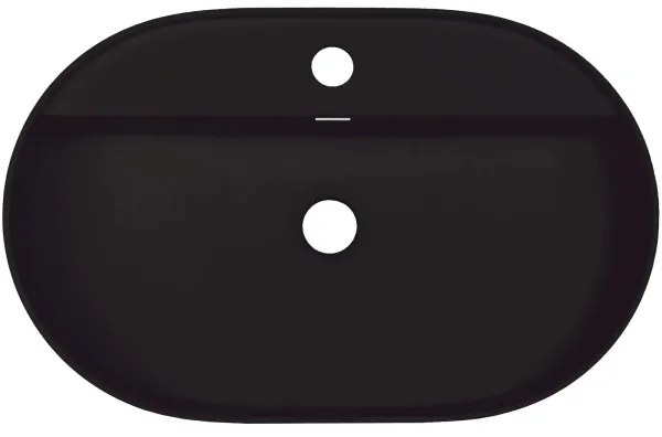 Deante CQS_NU6B - Lavabo da appoggio con foro preforato per rubinetteria SILIA 35x55 cm granito/nero