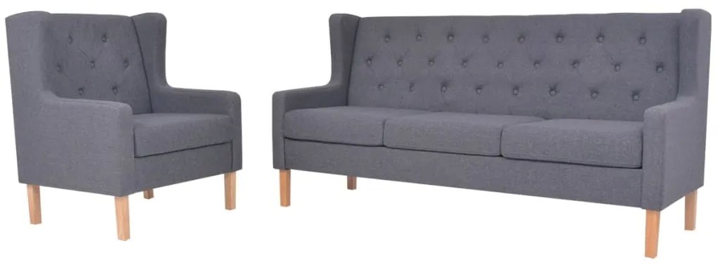 Set Divani 2 Pz İn Tessuto Grigio /