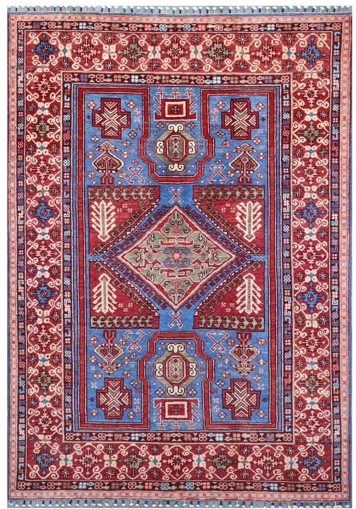 Kazak Tappeto 140x210 (Pakistan) Annodato A Mano