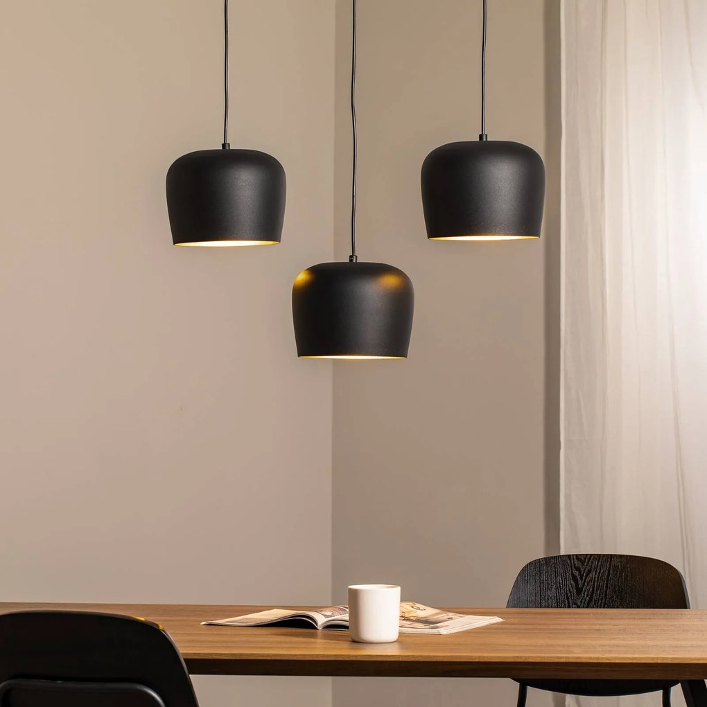 Opviq Lampada a sospensione Berceste N-1410 nero metallo a 3 luci lineare
