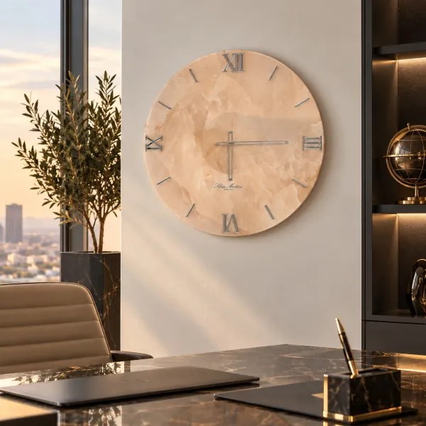 Orologio in vetro temperato da parete moderno D60 - rosa antico CARAH