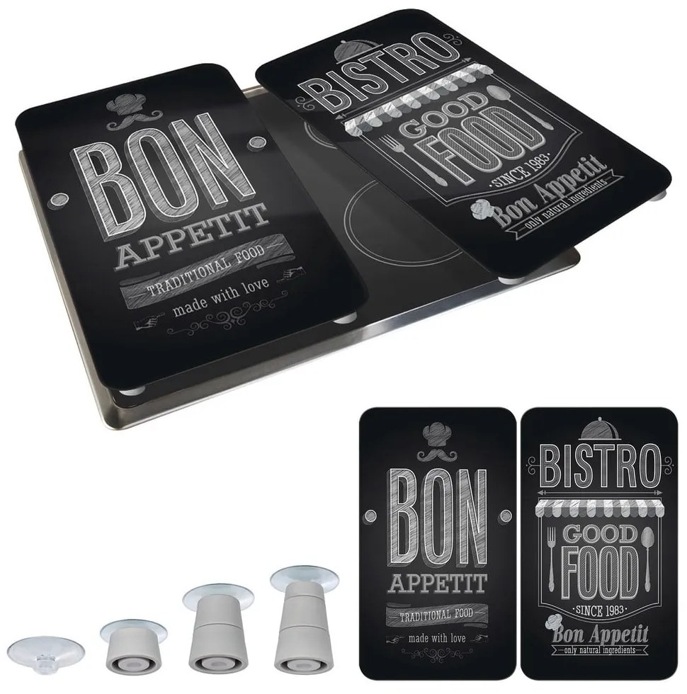 Set di 2 copri stufe in vetro, 52 x 30 cm Bon Appetit - Wenko