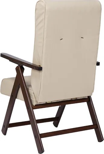 Poltrona reclinabile in ecopelle Panna e legno di faggio - Molisana