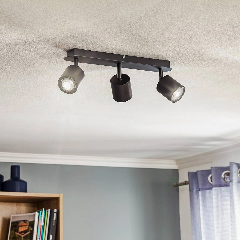 Luminex Faretto da soffitto Modo in nero, 3 luci