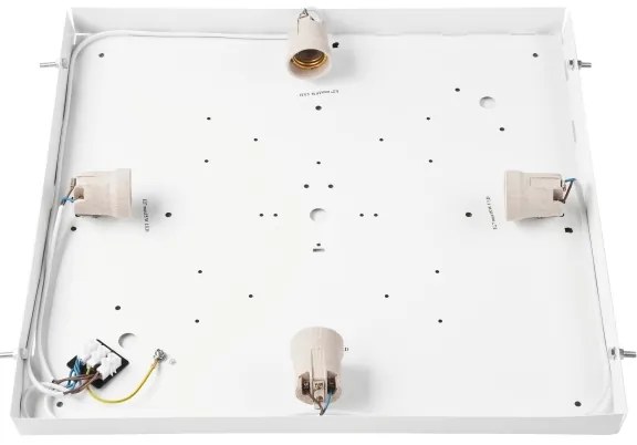 Plafoniera NATURAL SQUARE 4xE27/15W/230V 48x48 cm pino/bianco