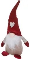 Gnomo Natale fermaporta 33 cm cappello rosso cuore