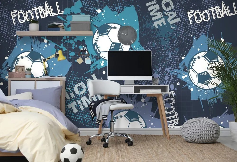 Carta da parati – Pallone da Calcio in Blu