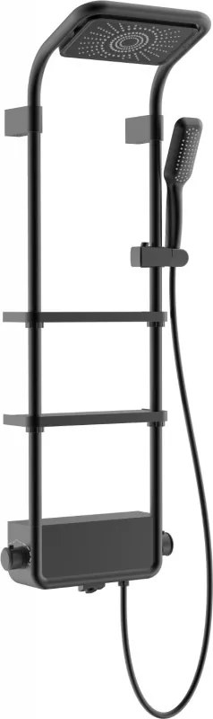 Mexen Dazz set doccia esterno con soffione e rubinetto, nero- 78107-70