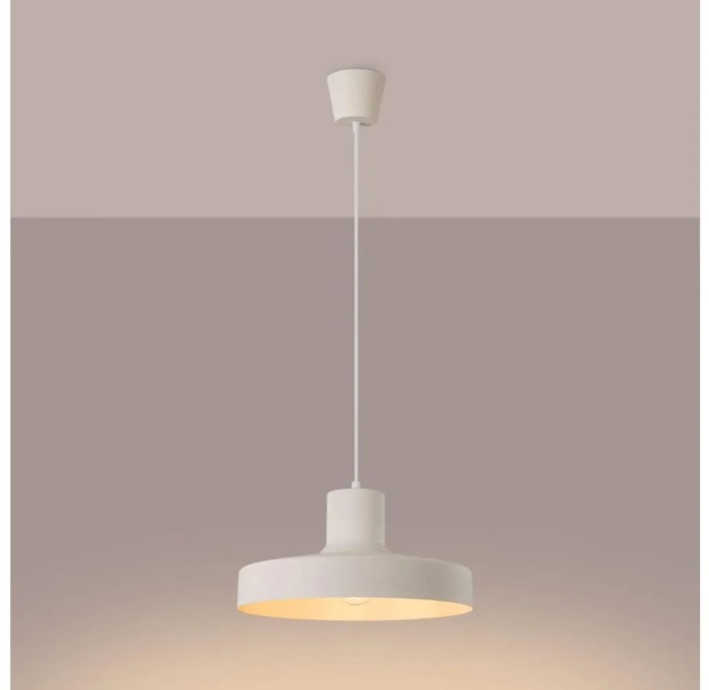 Sollux SL.1704 - Lampadario a sospensione con filo BILO 1xE27/15W/230V diametro 35 cm color crema
