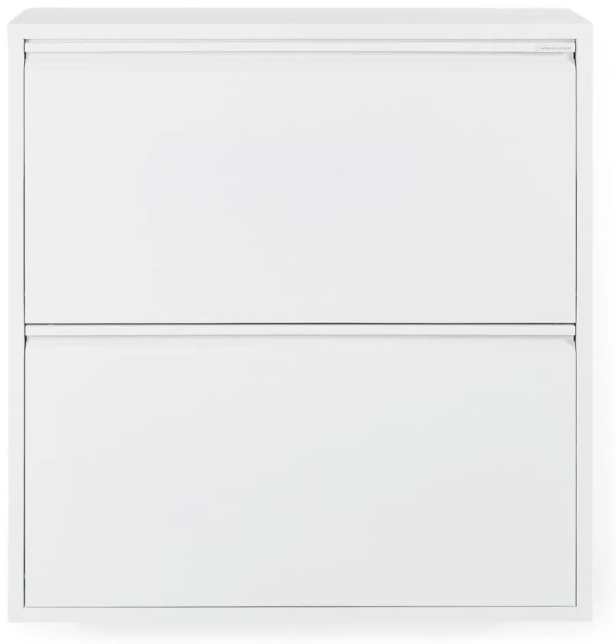 Scarpiera bianca in metallo con ante ribaltabili 75x77,5x22,5 cm Billy – Spinder Design