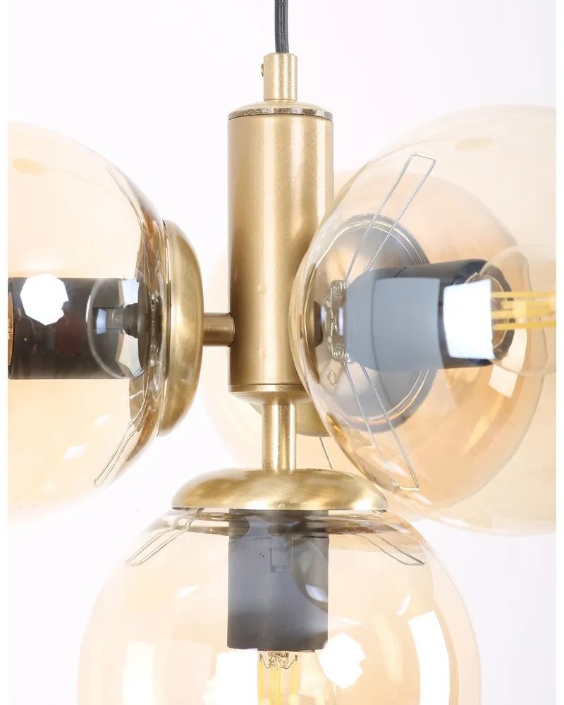 Lampada a sospensione con paralume in vetro giallo-oro ø 15 cm Hector - Squid Lighting