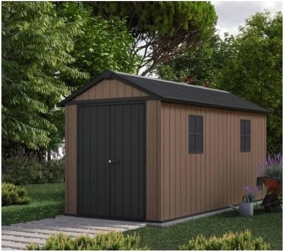 Casetta Da Giardino In Resina Newton Plus 7513/1375 Effetto Legno Keter