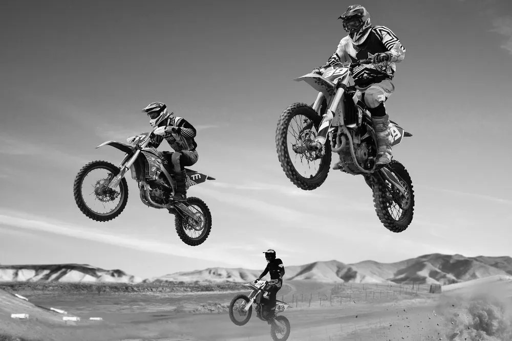 Stampa su tela – Per motociclisti in bianco e nero