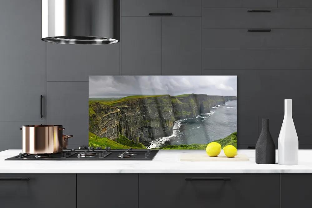 Rivestimento parete cucina Paesaggio dell'acqua della roccia della baia 100x50 cm