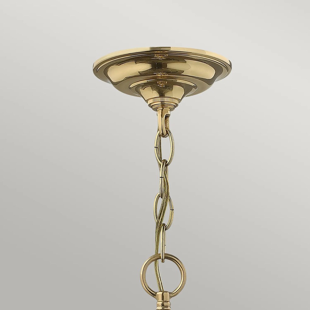 Lampadario Contemporaneo Gentry Ottone Lucido Vetro 6 Luci E14